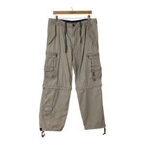 Vintage Bugle Boy Hybrid Cargo Pants / Shorts Zip-Off Legs Size 36 W 30 In